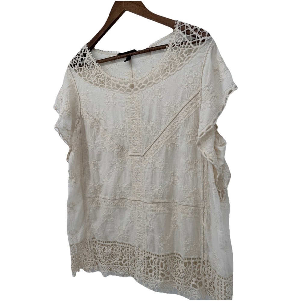 Lane Bryant Crochet Lace Top 14 Boho Cottagecore Romantic Festival Spring - Picture 1 of 9